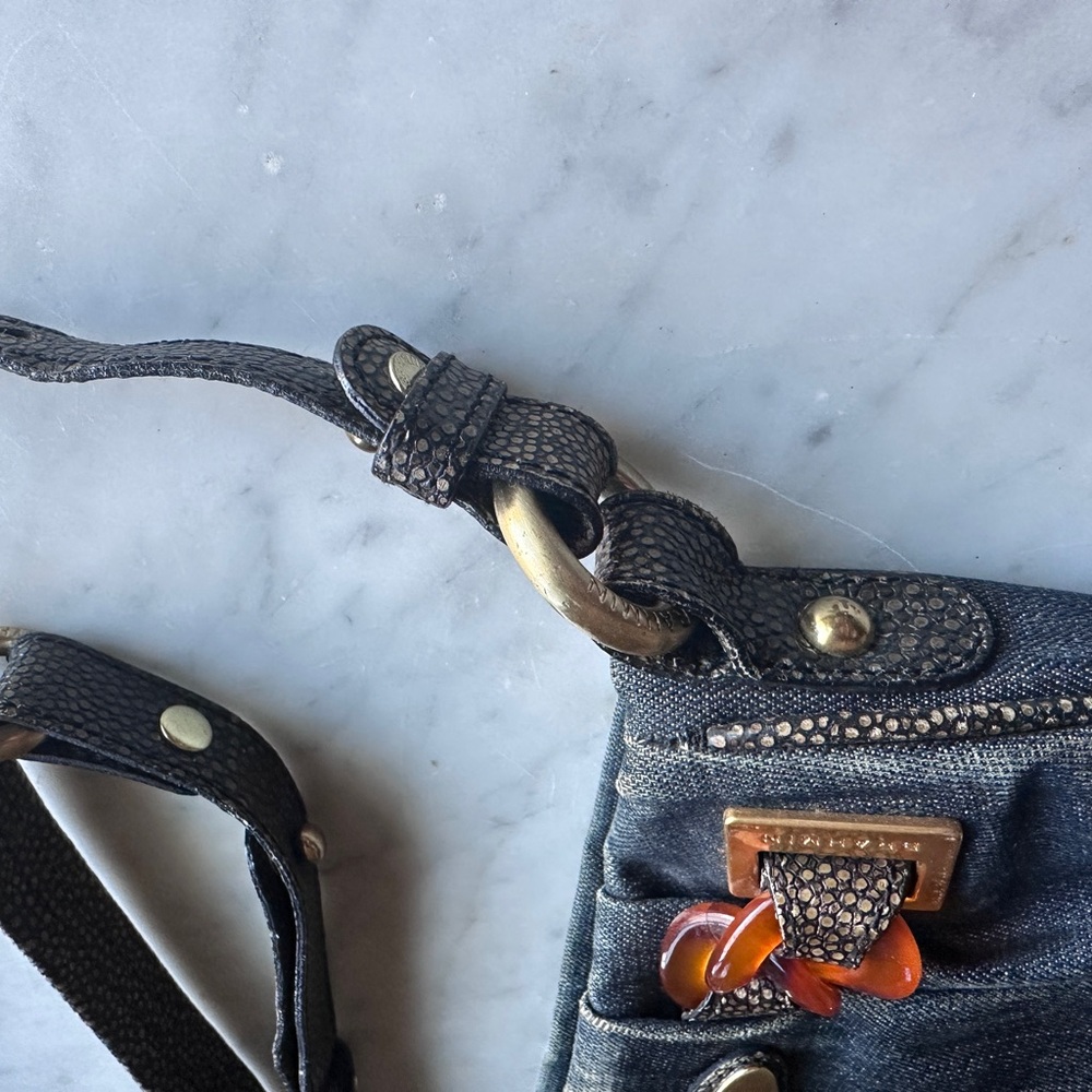RARE HTF Brahmin Denim Crossbody Bag - Picture 8 of 9